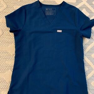 Figs Navy Blue Scrub Top